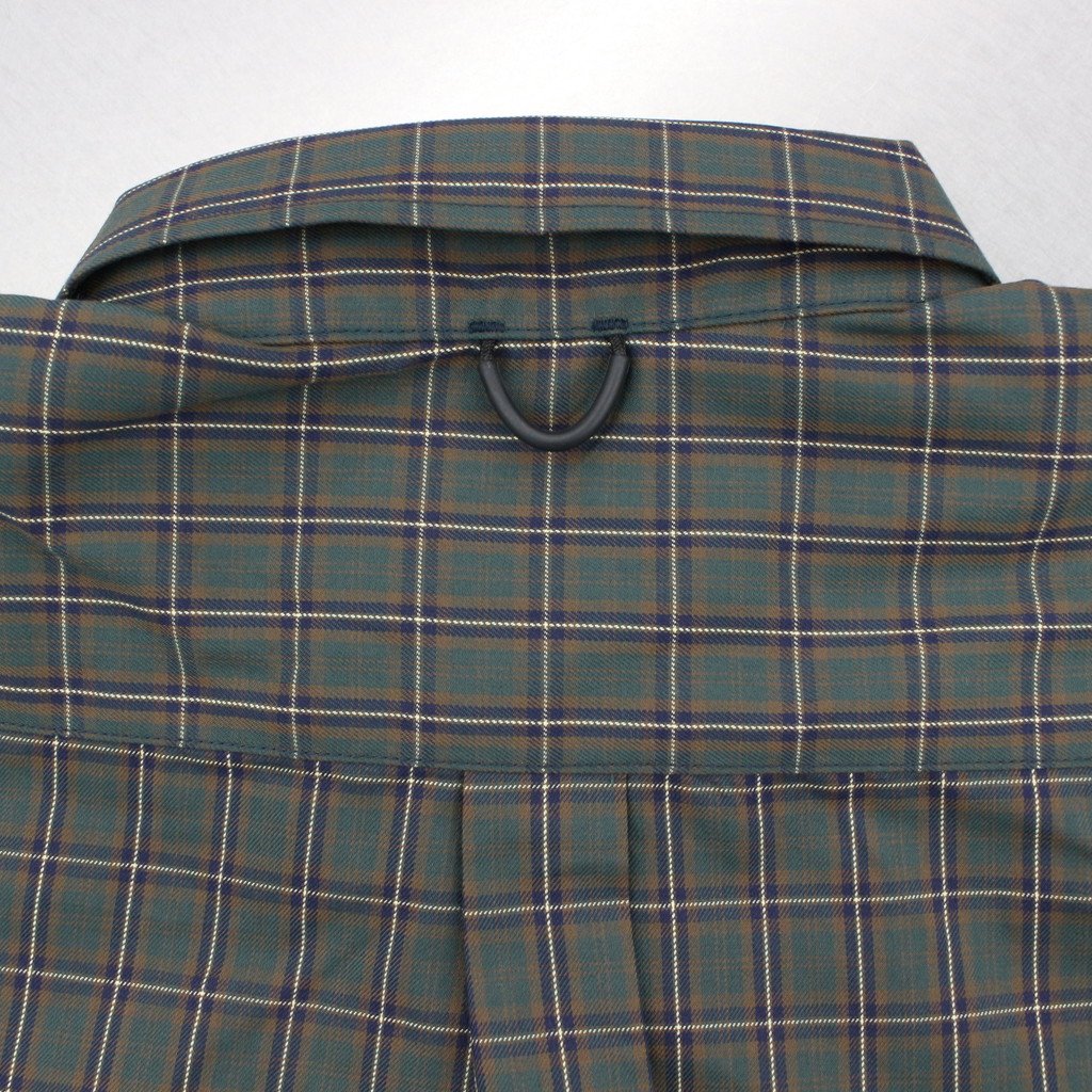 TECH BUTTON DOWN SHIRT L/S TARTAN PLAIDS #GREEN [BE-88022W]