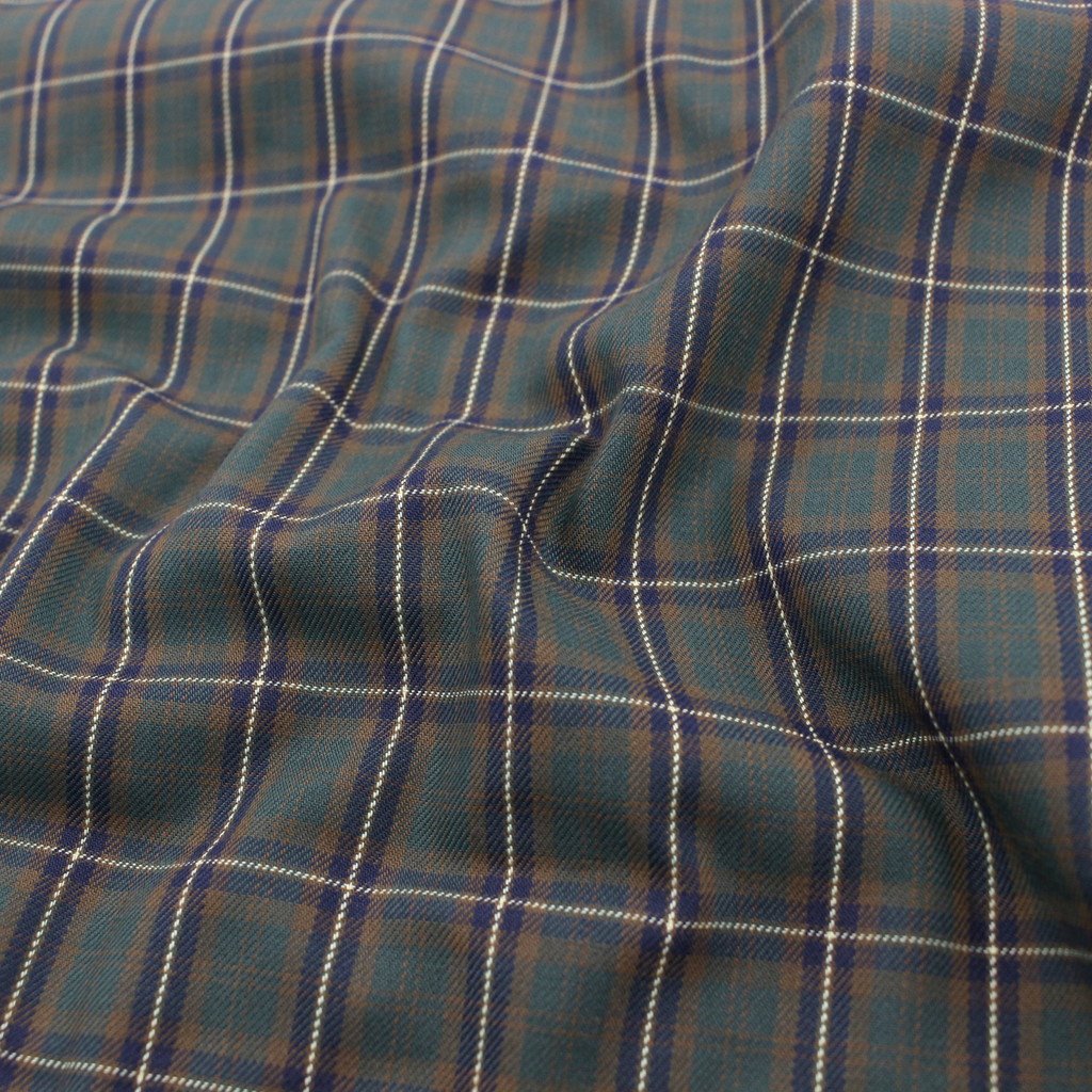TECH BUTTON DOWN SHIRT L/S TARTAN PLAIDS #GREEN [BE-88022W]