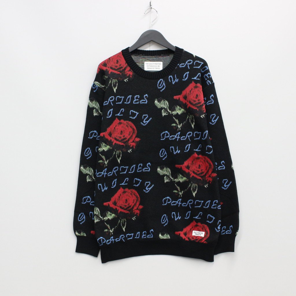 JACQUARD SWEATER #BLACK [22FWE-WMK-KN01]