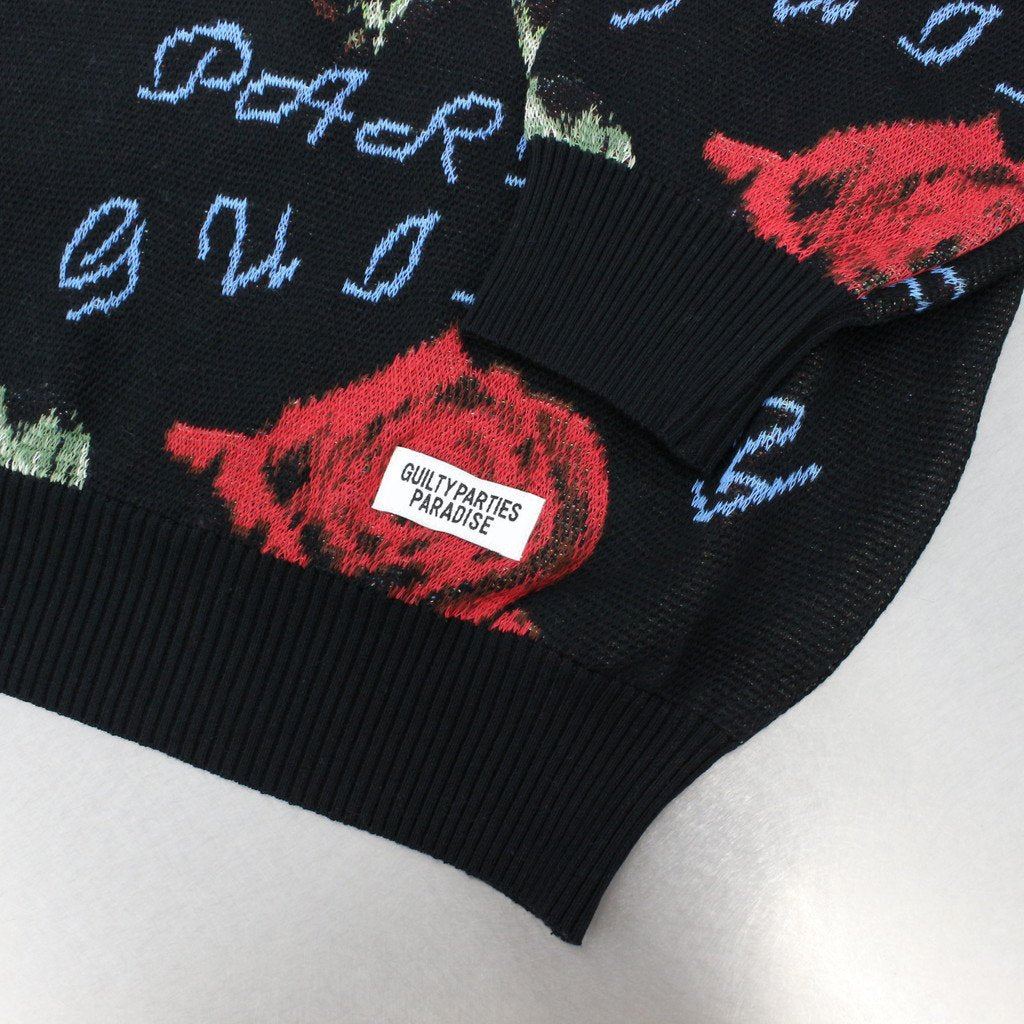 JACQUARD SWEATER #BLACK [22FWE-WMK-KN01]