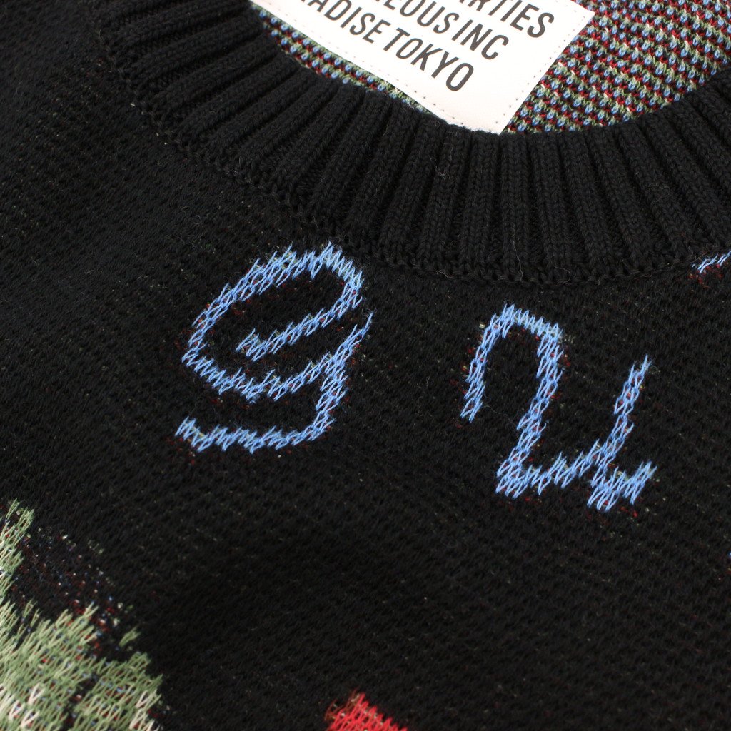 JACQUARD SWEATER #BLACK [22FWE-WMK-KN01]