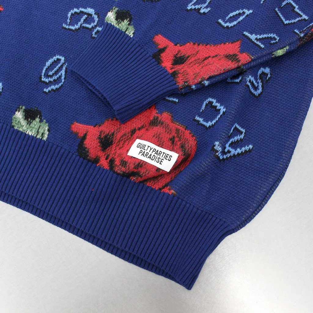 JACQUARD SWEATER #NAVY [22FWE-WMK-KN01]