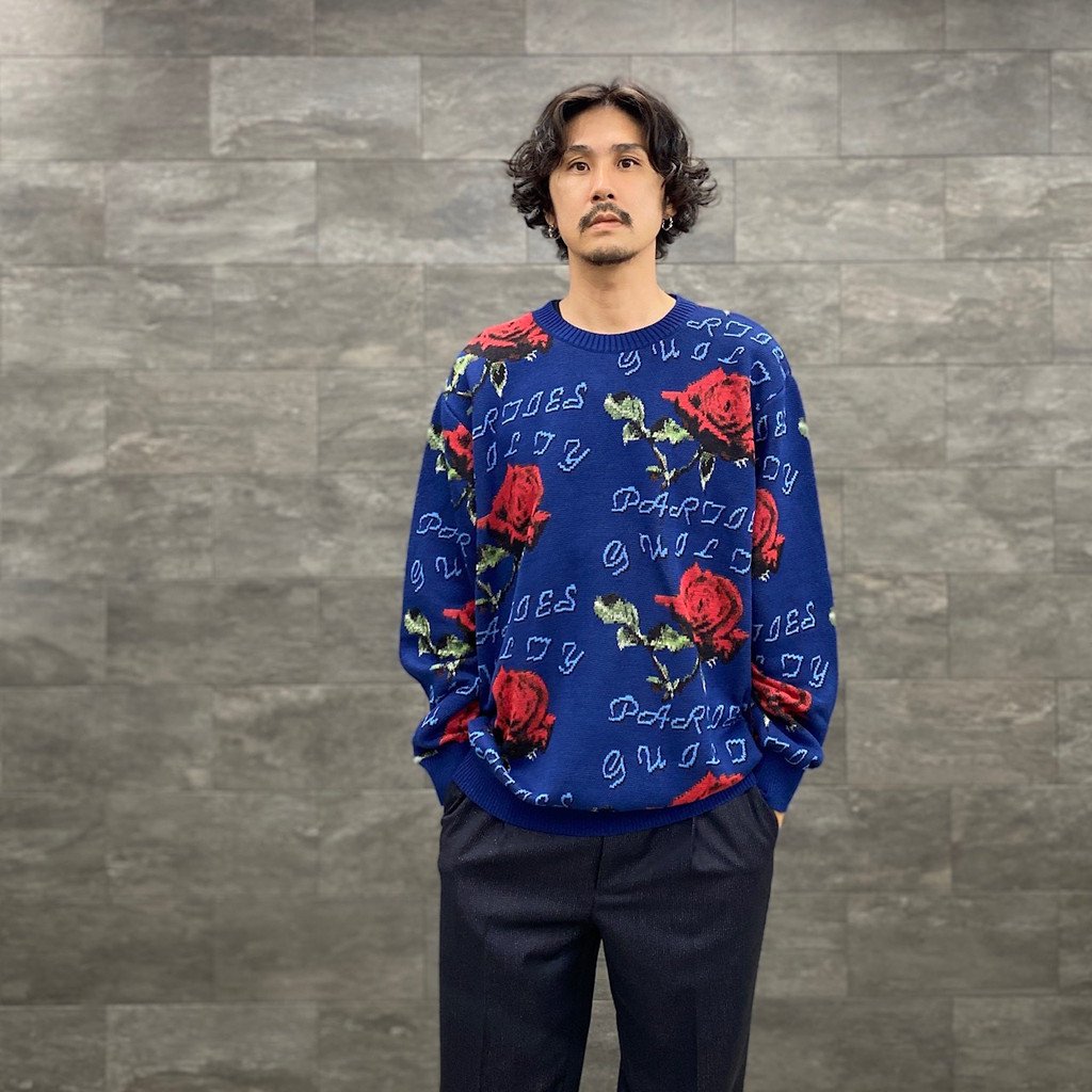 JACQUARD SWEATER #NAVY [22FWE-WMK-KN01]