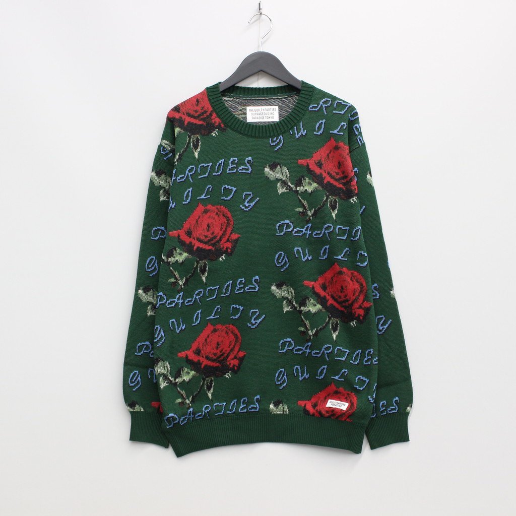 JACQUARD SWEATER #GREEN [22FWE-WMK-KN01]