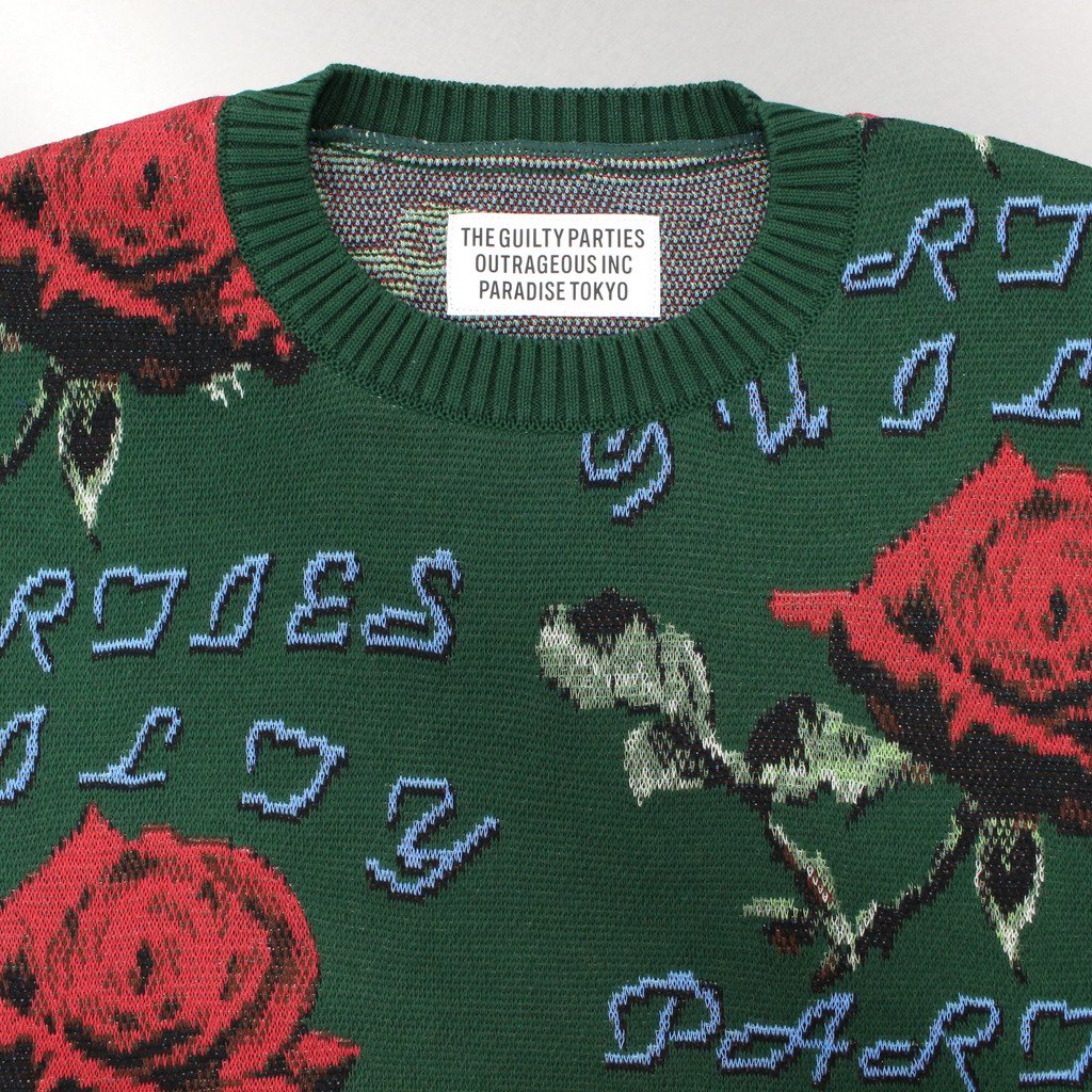 WACKO MARIA | ワコマリア JACQUARD SWEATER #GREEN [22FWE-WMK-KN01