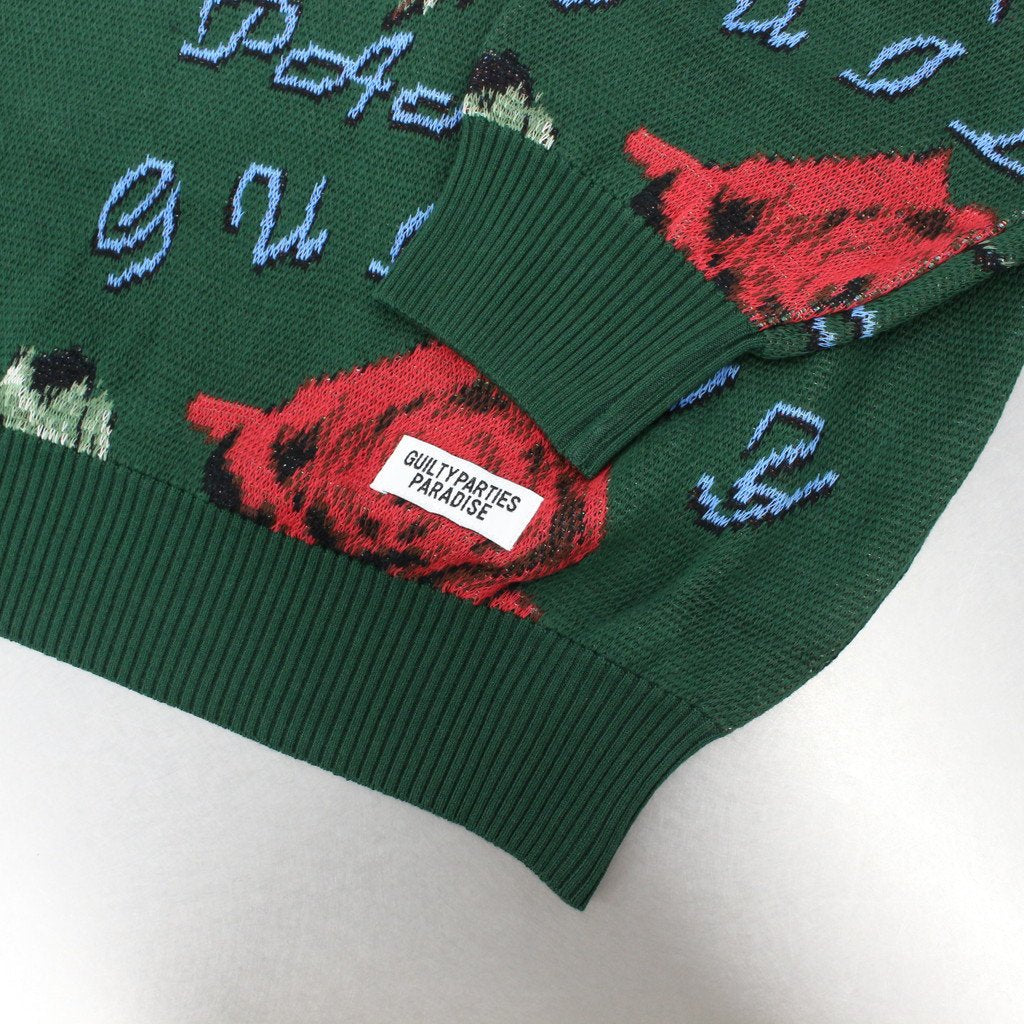 JACQUARD SWEATER #GREEN [22FWE-WMK-KN01]