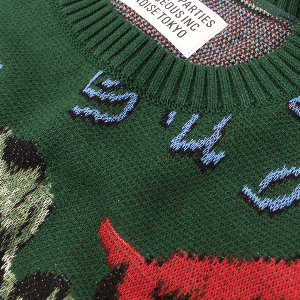 JACQUARD SWEATER #GREEN [22FWE-WMK-KN01]