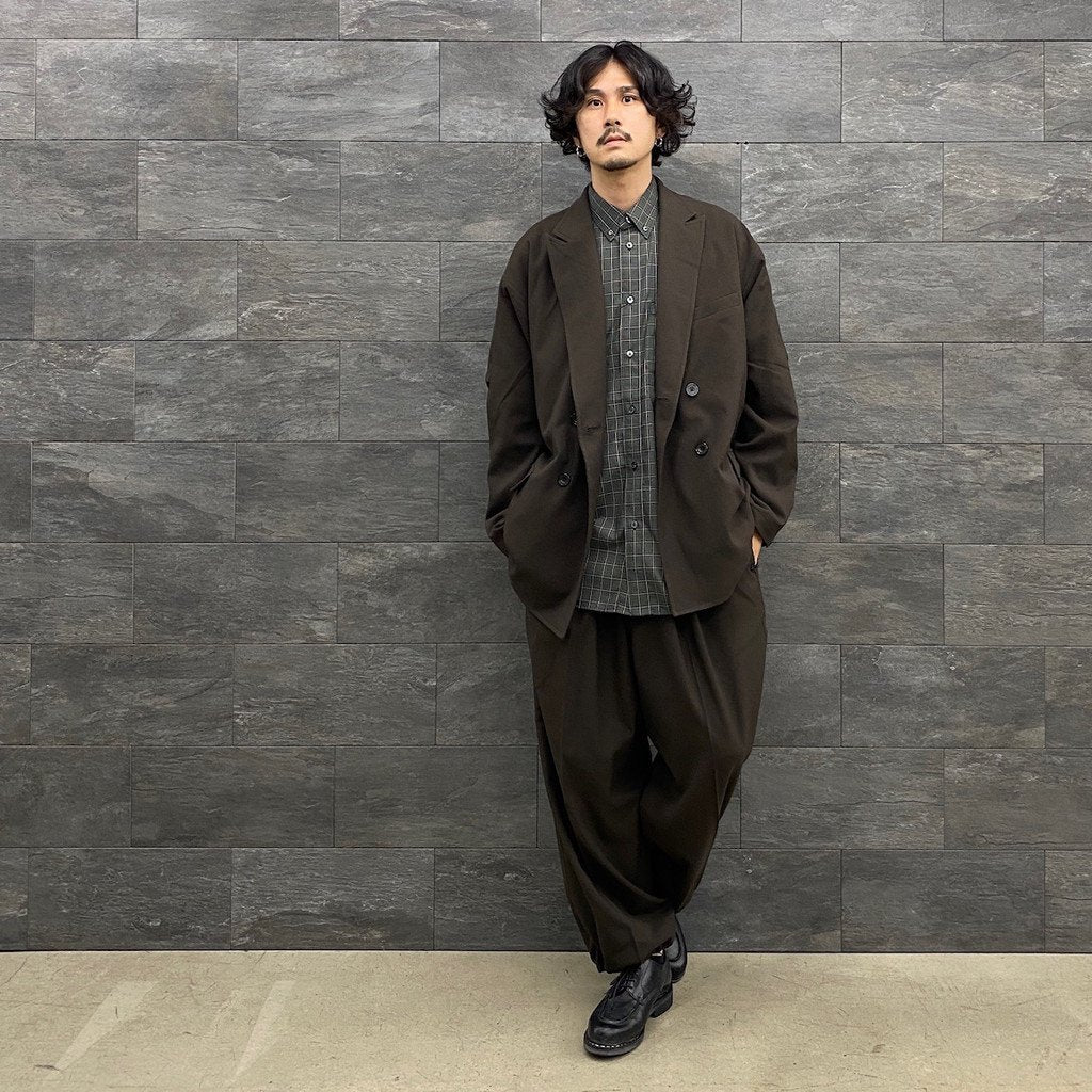 TECH WIDE EASY 2P TROUSERS FLANNEL #BROWN [BP-34022W]