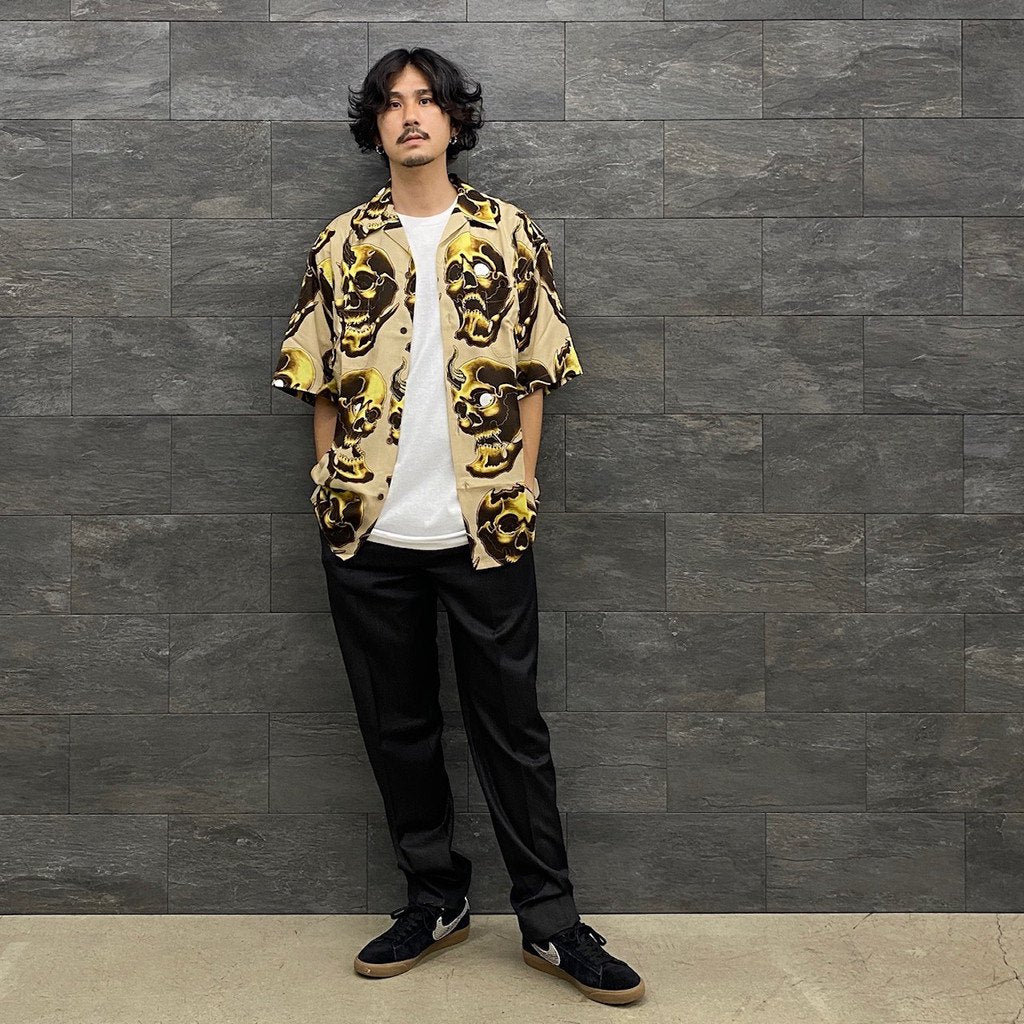 56 TATTOO STUDIO | HAWAIIAN SHIRT S/S -TYPE 2- #BEIGE [56TS-WM-HI12]