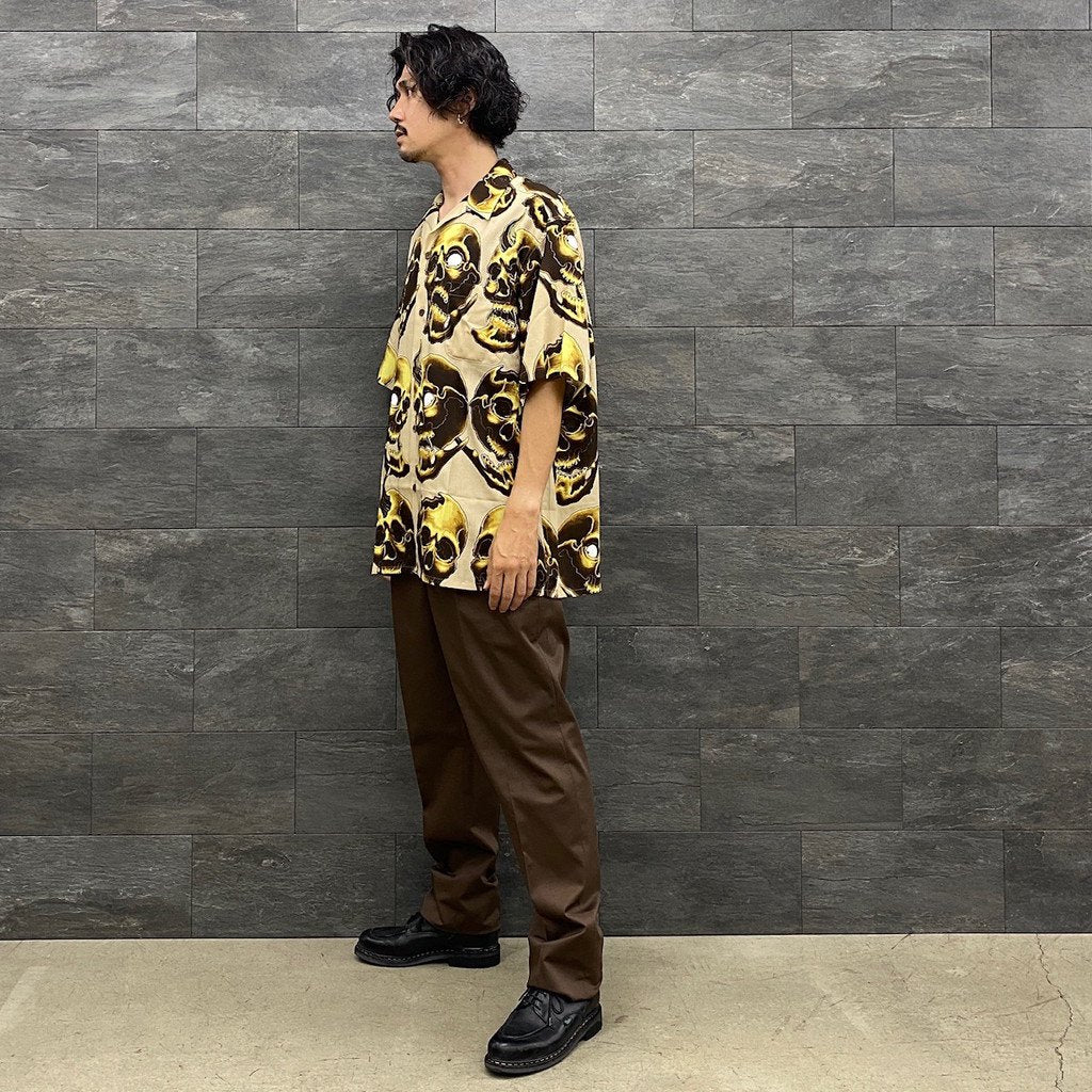 56 TATTOO STUDIO | 夏威夷襯衫短袖 - 類型 2- #米色 [56TS-WM-HI12]