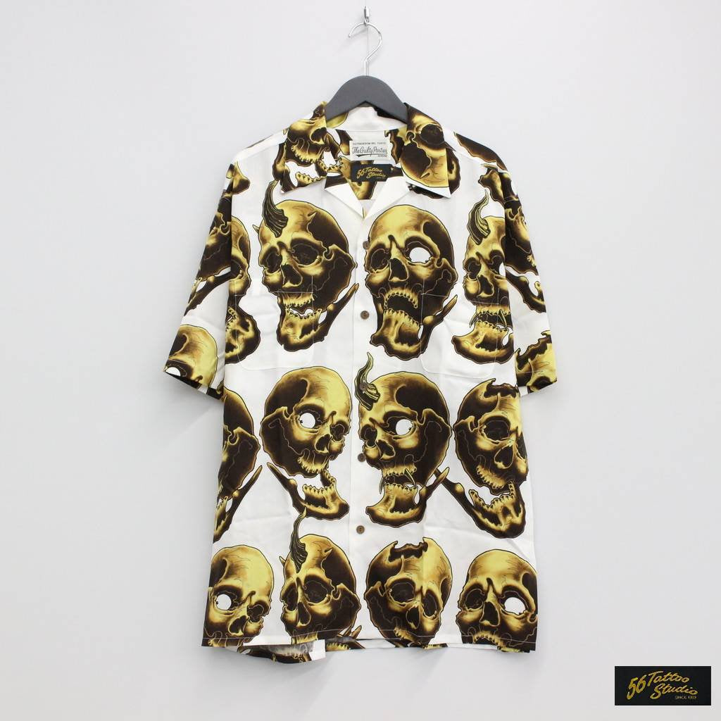 56 TATTOO STUDIO | HAWAIIAN SHIRT S/S -TYPE 2- #WHITE [56TS-WM-HI12]