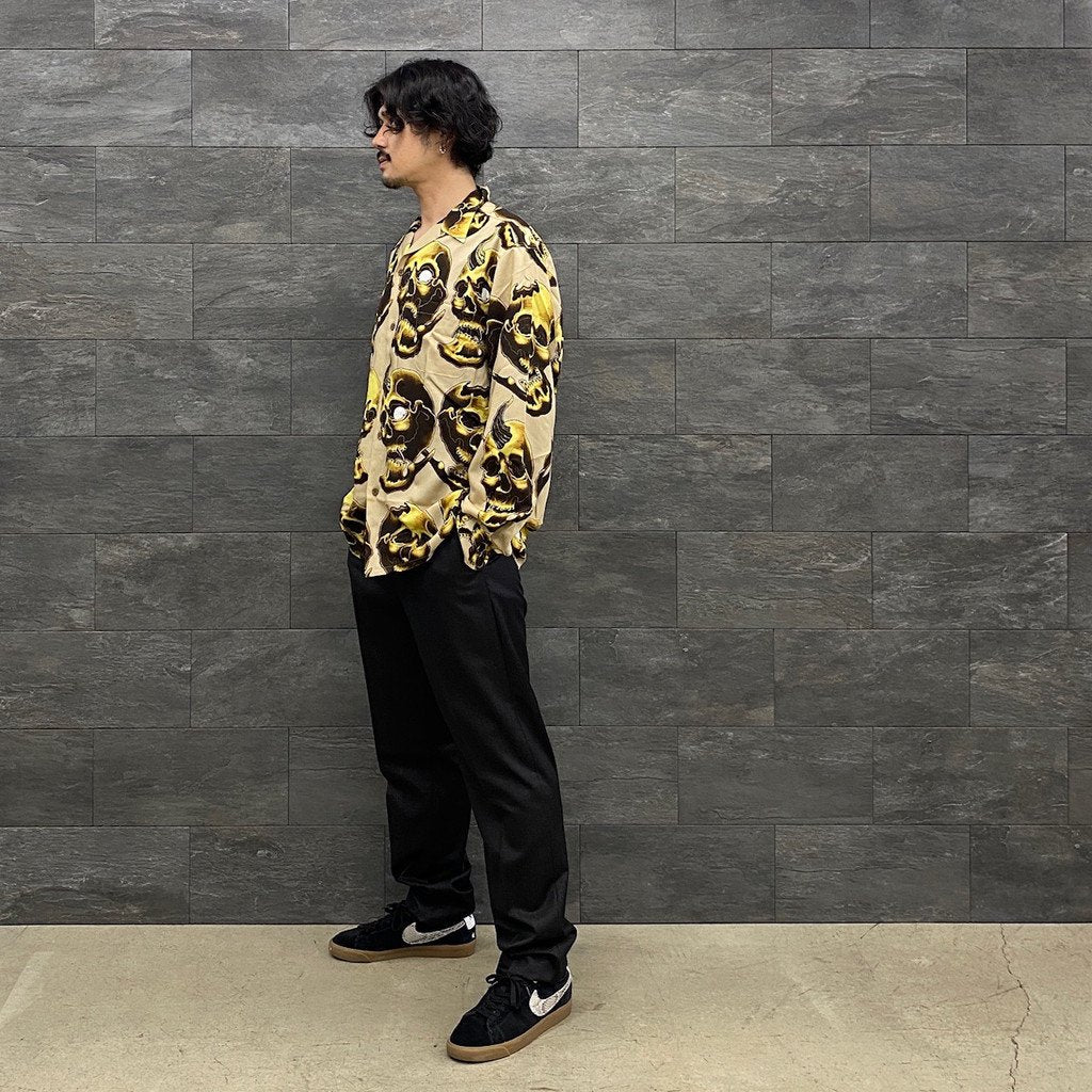 56 TATTOO STUDIO | HAWAIIAN SHIRT L/S -TYPE 2- #BEIGE [56TS-WM-HI13]