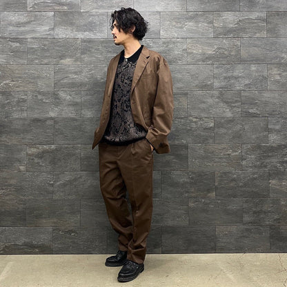 ht_PLEATED TROUSERS #D-BROWN [22FWE-WMP-TR01]