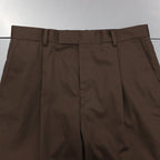 PLEATED TROUSERS #D-BROWN [22FWE-WMP-TR01]