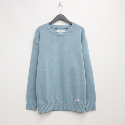 經典圓領毛衣 - 型號 1- #L-藍色 [22FW-WMK-KN01]
