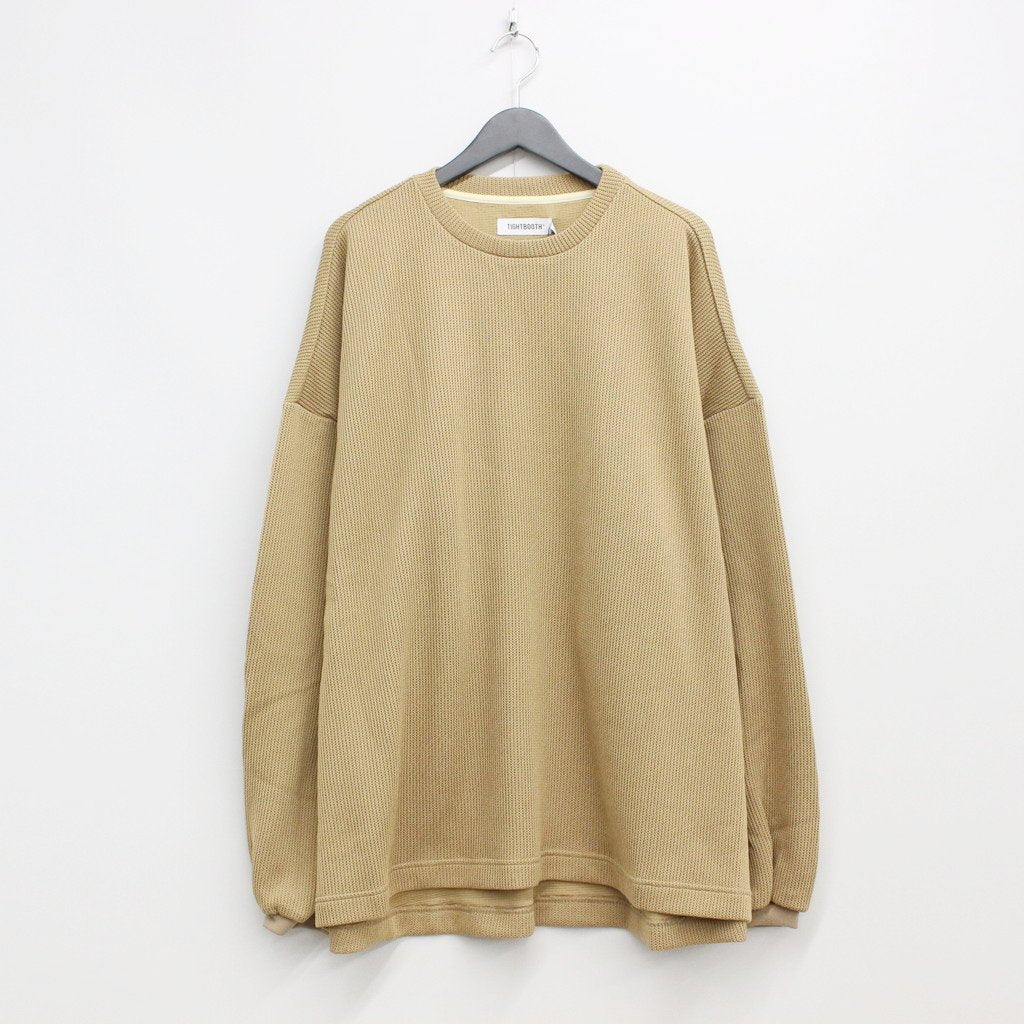 WAFFLE CREW KNIT #BEIGE [FW22-KN02]
