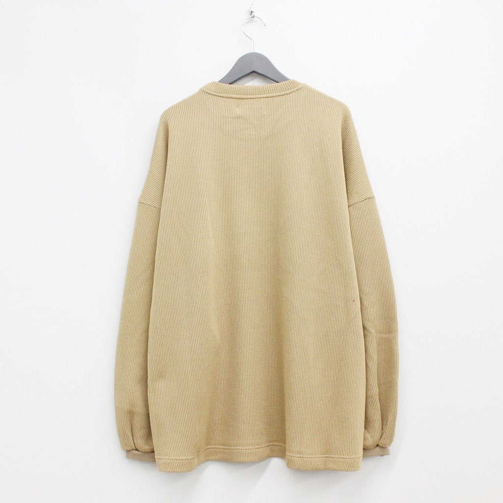 WAFFLE CREW KNIT #BEIGE [FW22-KN02]