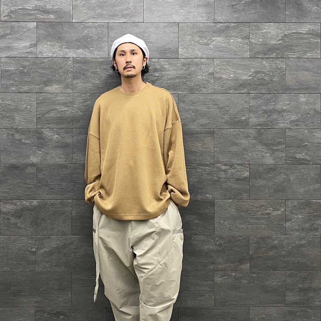 WAFFLE CREW KNIT #BEIGE [FW22-KN02]