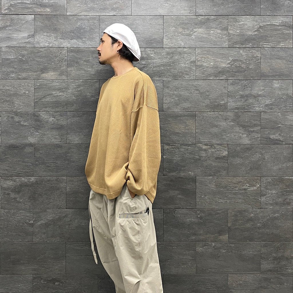 WAFFLE CREW KNIT #BEIGE [FW22-KN02]