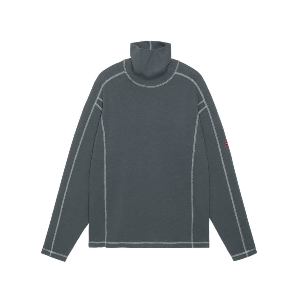 TURTLE NECK DBL KNT LONG SLEEVE T #CHARCOAL [CES22CS21]