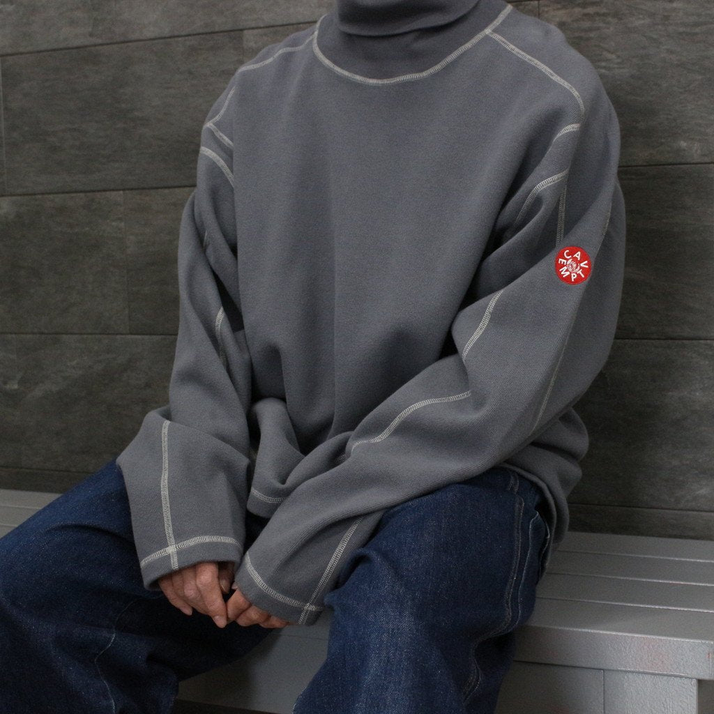 TURTLE NECK DBL KNT LONG SLEEVE T #CHARCOAL [CES22CS21]