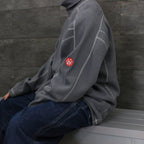 TURTLE NECK DBL KNT LONG SLEEVE T #CHARCOAL [CES22CS21]