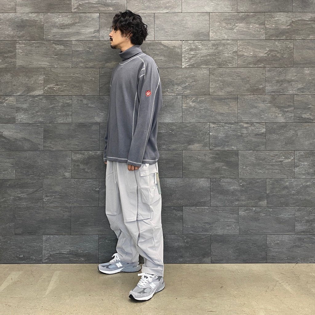 TURTLE NECK DBL KNT LONG SLEEVE T #CHARCOAL [CES22CS21]