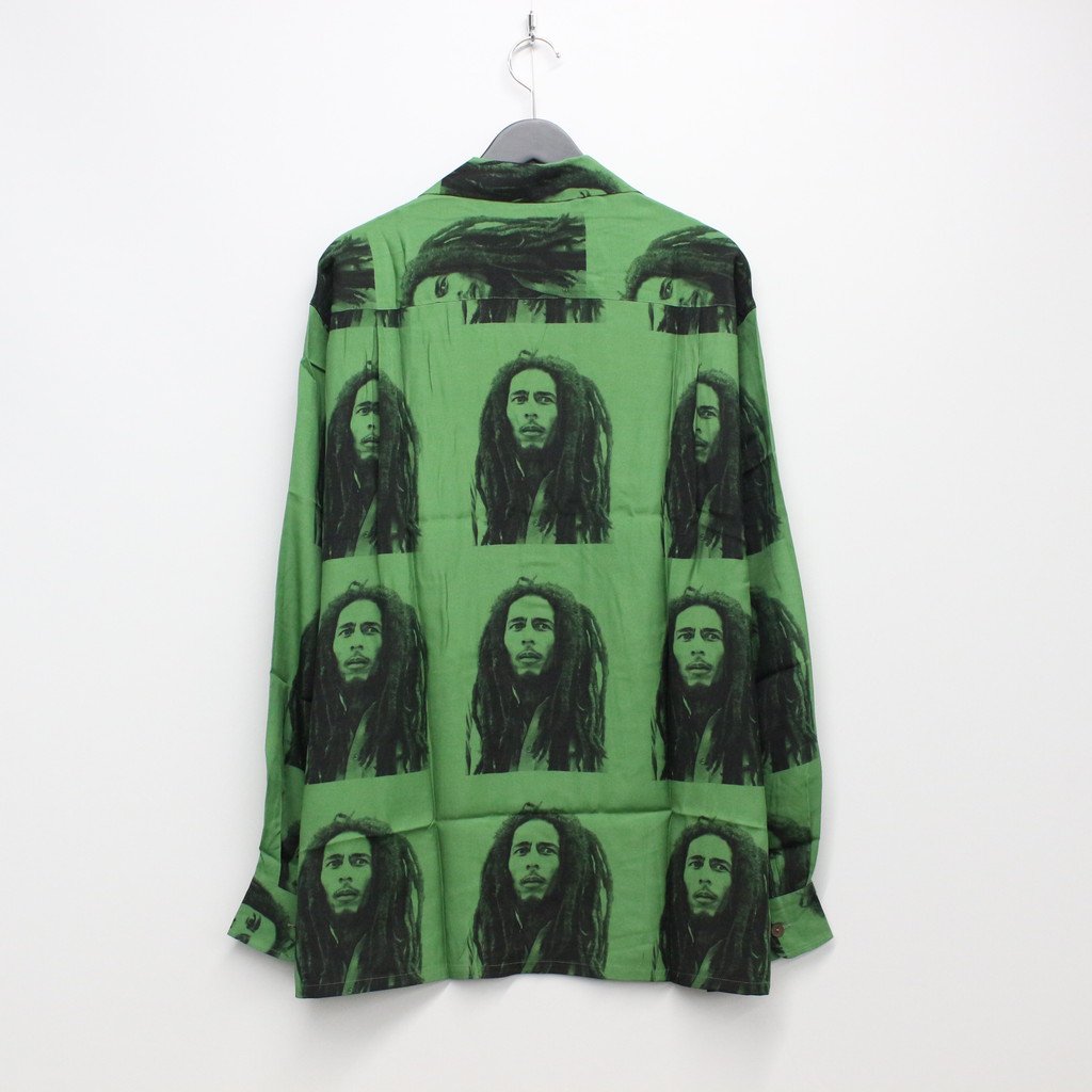 BOB MARLEY | HAWAIIAN SHIRT L/S -TYPE 2- #GREEN [BOBMARLEY-WM-HI06]