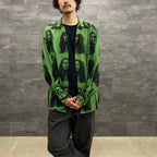 BOB MARLEY | HAWAIIAN SHIRT L/S -TYPE 2- #GREEN [BOBMARLEY-WM-HI06]
