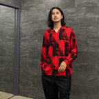 BOB MARLEY | HAWAIIAN SHIRT L/S -TYPE 1- #RED [BOBMARLEY-WM-HI05]