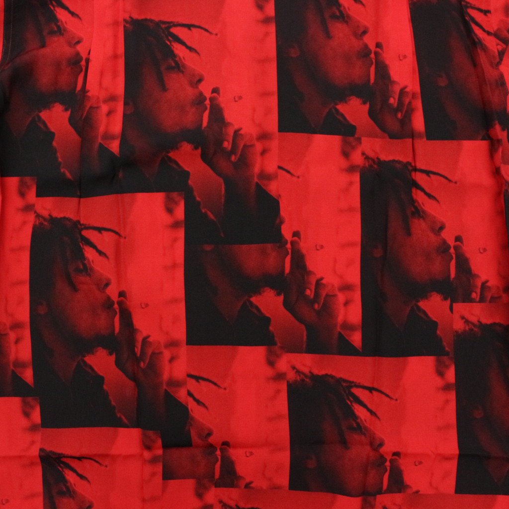 BOB MARLEY | HAWAIIAN SHIRT L/S -TYPE 1- #RED [BOBMARLEY-WM-HI05]