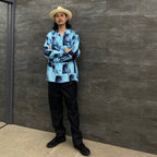BOB MARLEY | HAWAIIAN SHIRT L/S -TYPE 1- #L-BLUE [BOBMARLEY-WM-HI05]