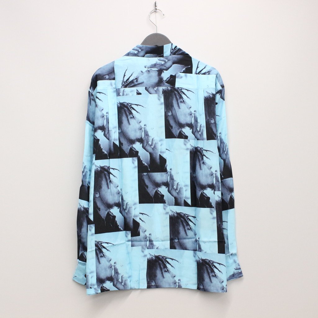 BOB MARLEY | HAWAIIAN SHIRT L/S -TYPE 1- #L-BLUE [BOBMARLEY-WM-HI05]