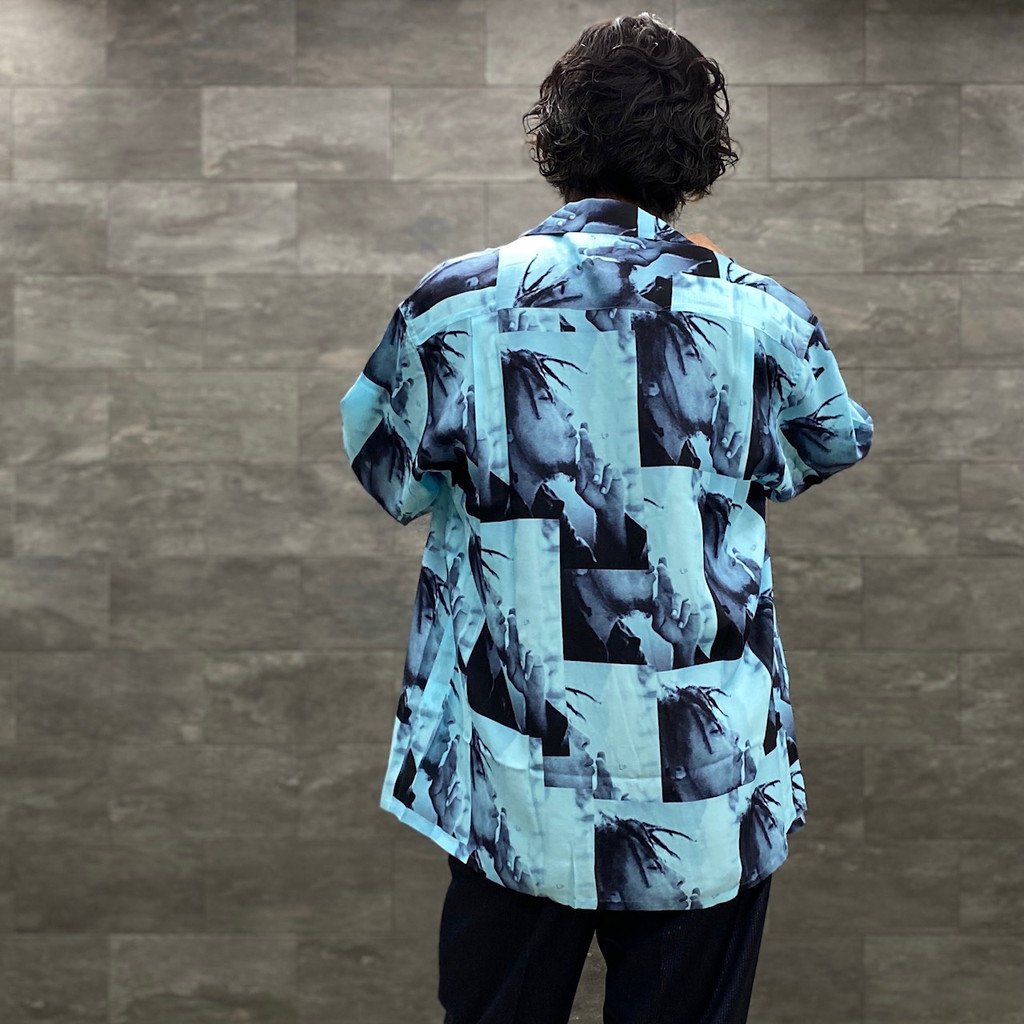 BOB MARLEY | HAWAIIAN SHIRT L/S -TYPE 1- #L-BLUE [BOBMARLEY-WM-HI05]