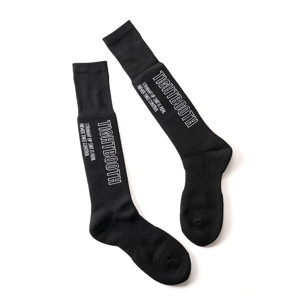 WHIMSY SOCKS | LABEL LOGO HIGH SOCKS #BLACK [FW22-A17]
