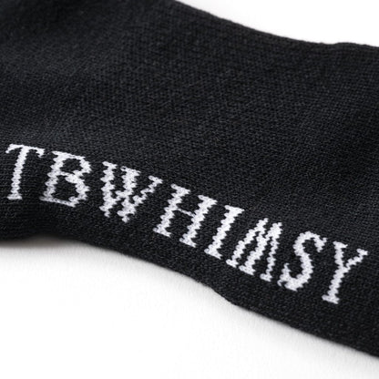 WHIMSY 袜子 | 标签标签高筒袜 #黑色 [FW22-A17]