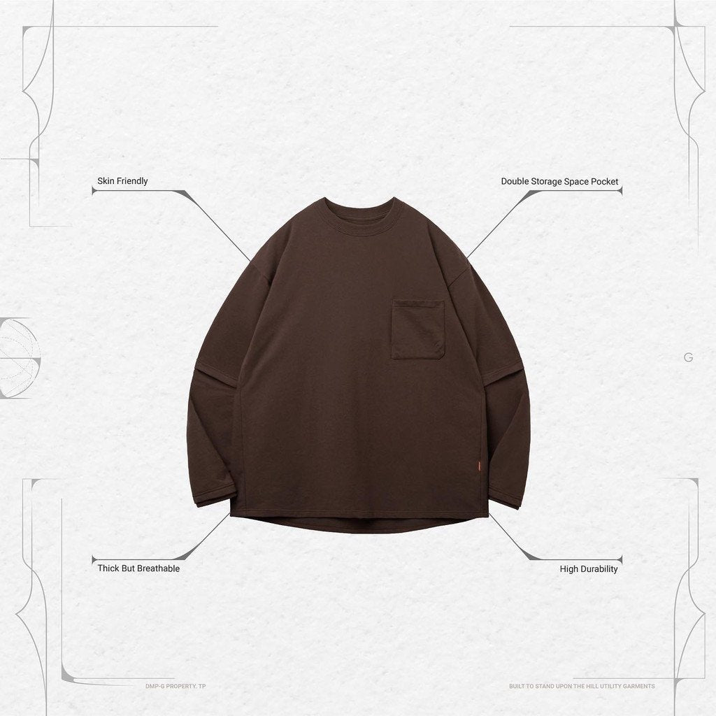 「Archetype-01」3D L/S 口袋 T 卹 #Mocha [GOOPI-22SS-SEP-03]