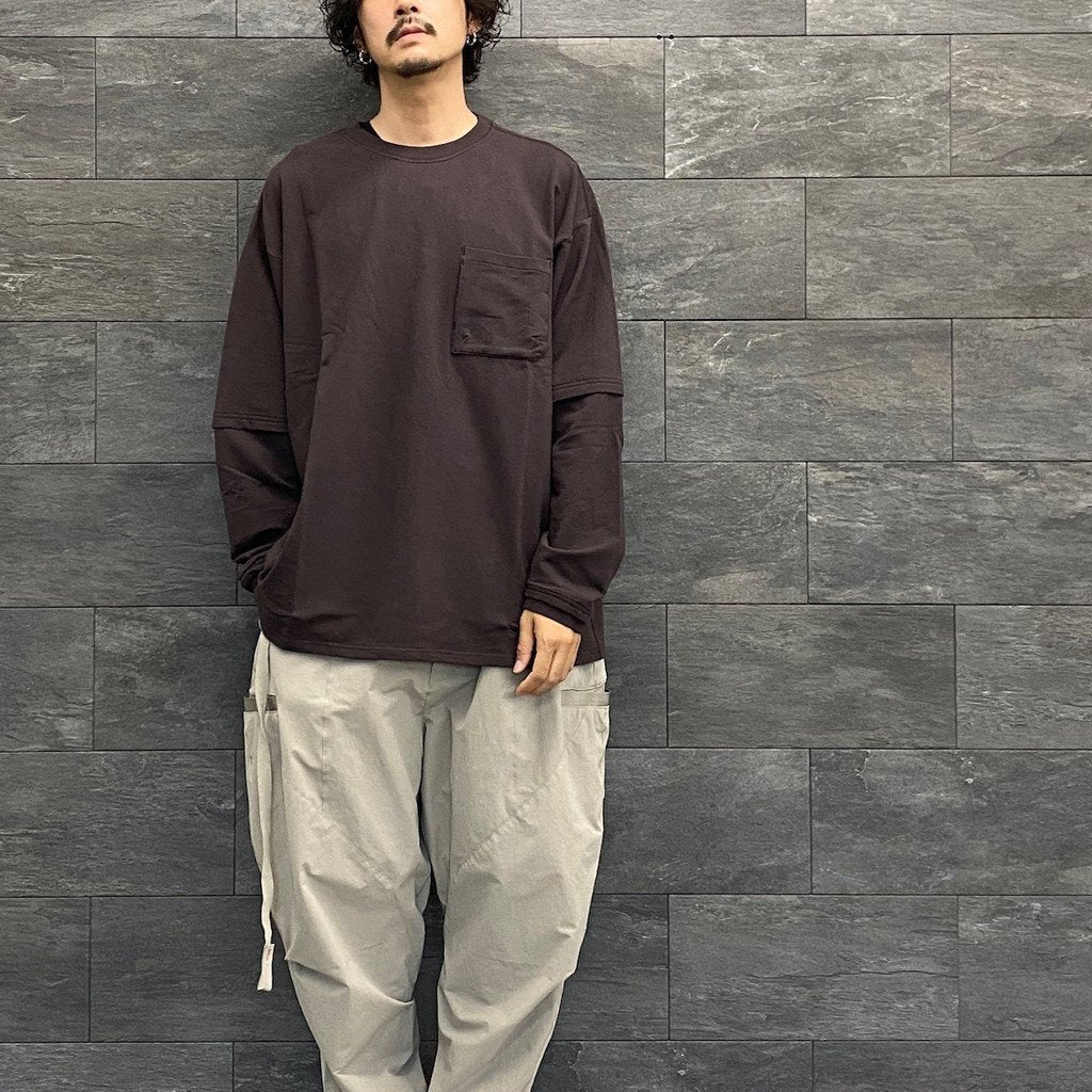 "Archetype-01" 3D L/S Pocket Tee #Mocha [GOOPI-22SS-SEP-03]
