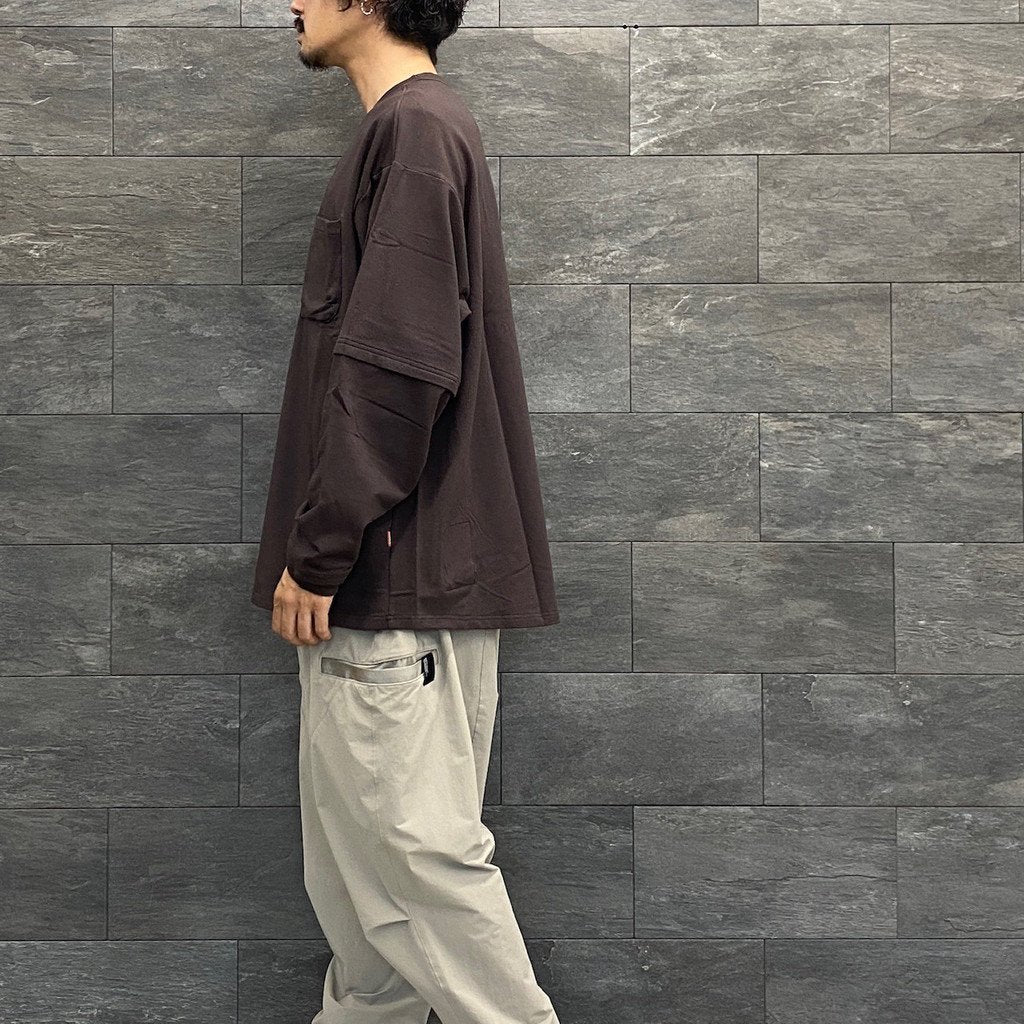 "Archetype-01" 3D L/S Pocket Tee #Mocha [GOOPI-22SS-SEP-03]