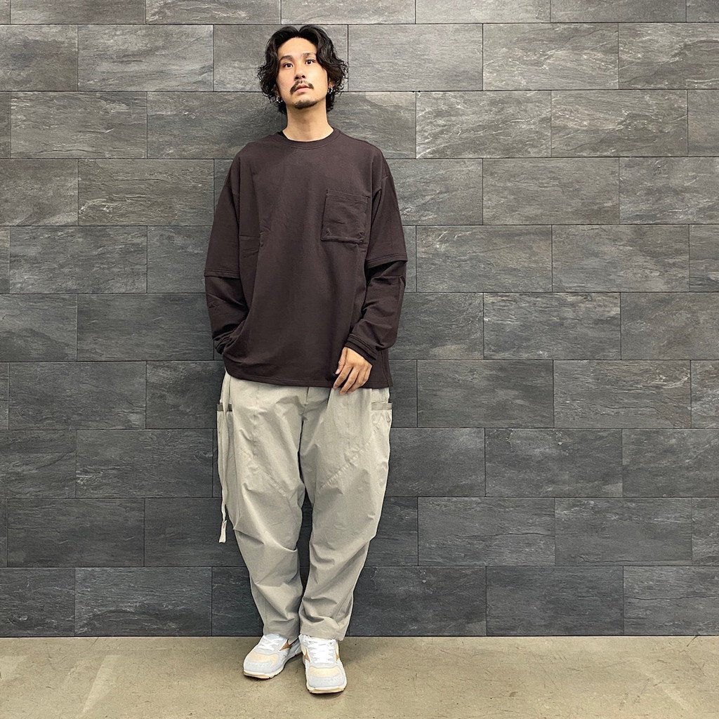"Archetype-01" 3D L/S Pocket Tee #Mocha [GOOPI-22SS-SEP-03]