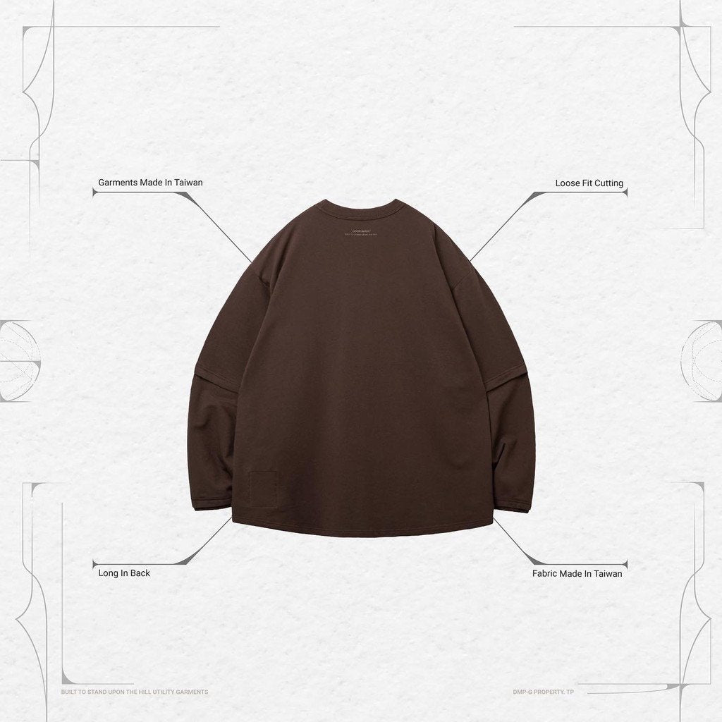 "Archetype-01" 3D L/S Pocket Tee #Mocha [GOOPI-22SS-SEP-03]