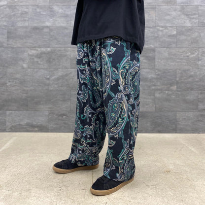 PAISLEY BAGGY SLACKS #BLACK [FW22-B08]