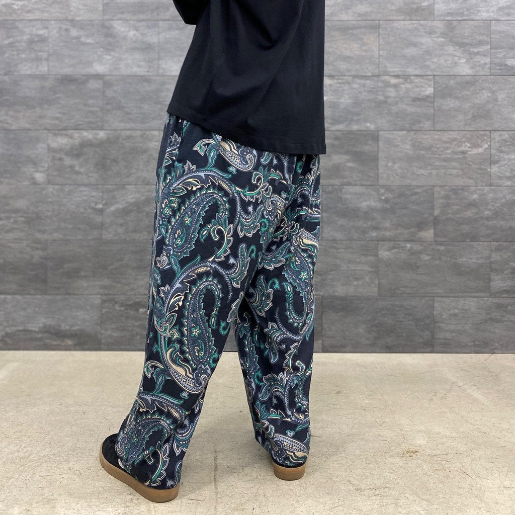 PAISLEY BAGGY SLACKS #BLACK [FW22-B08]