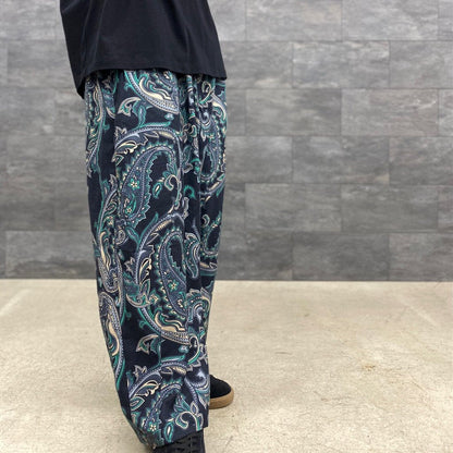 PAISLEY BAGGY SLACKS #BLACK [FW22-B08]