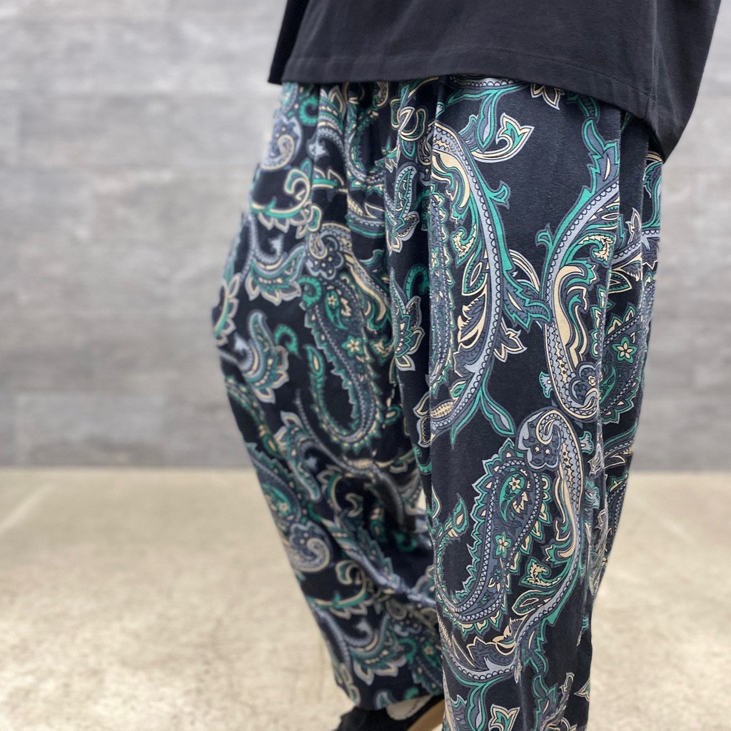 PAISLEY BAGGY SLACKS #BLACK [FW22-B08]