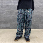 PAISLEY BAGGY SLACKS #BLACK [FW22-B08]