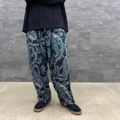 PAISLEY BAGGY SLACKS #BLACK [FW22-B08]