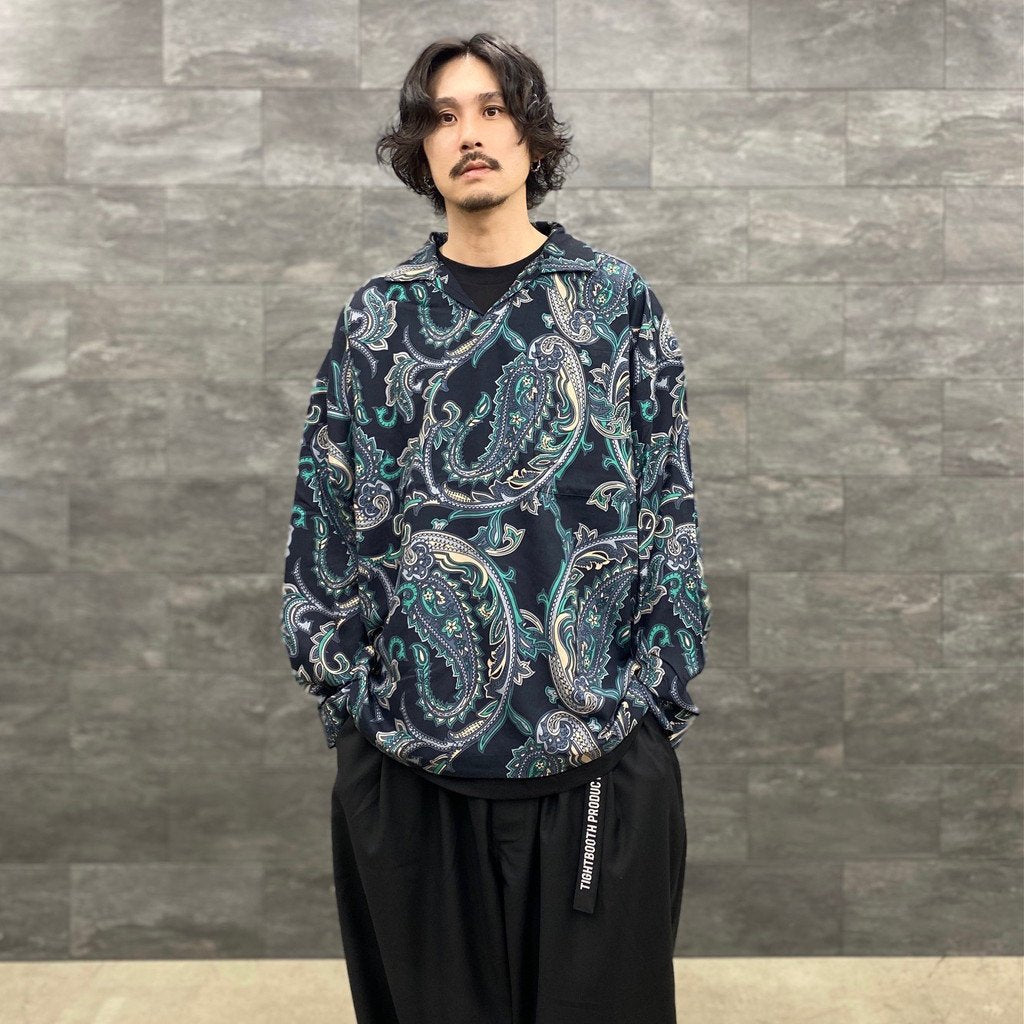PAISLEY L/S OPEN SHIRT #BLACK [FW22-S02]