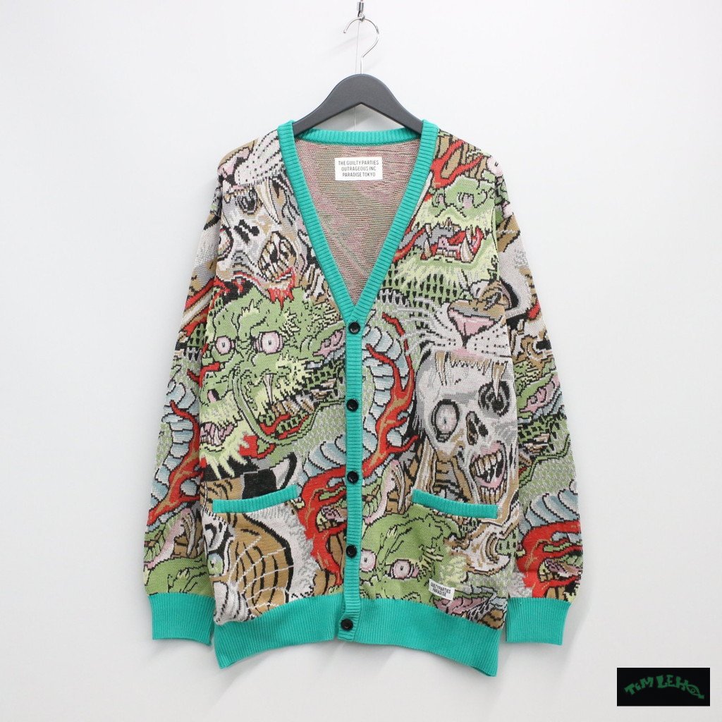TIM LEHI | JACQUARD CARDIGAN -TYPE 1- #GREEN [22FW-WMK-KN15]