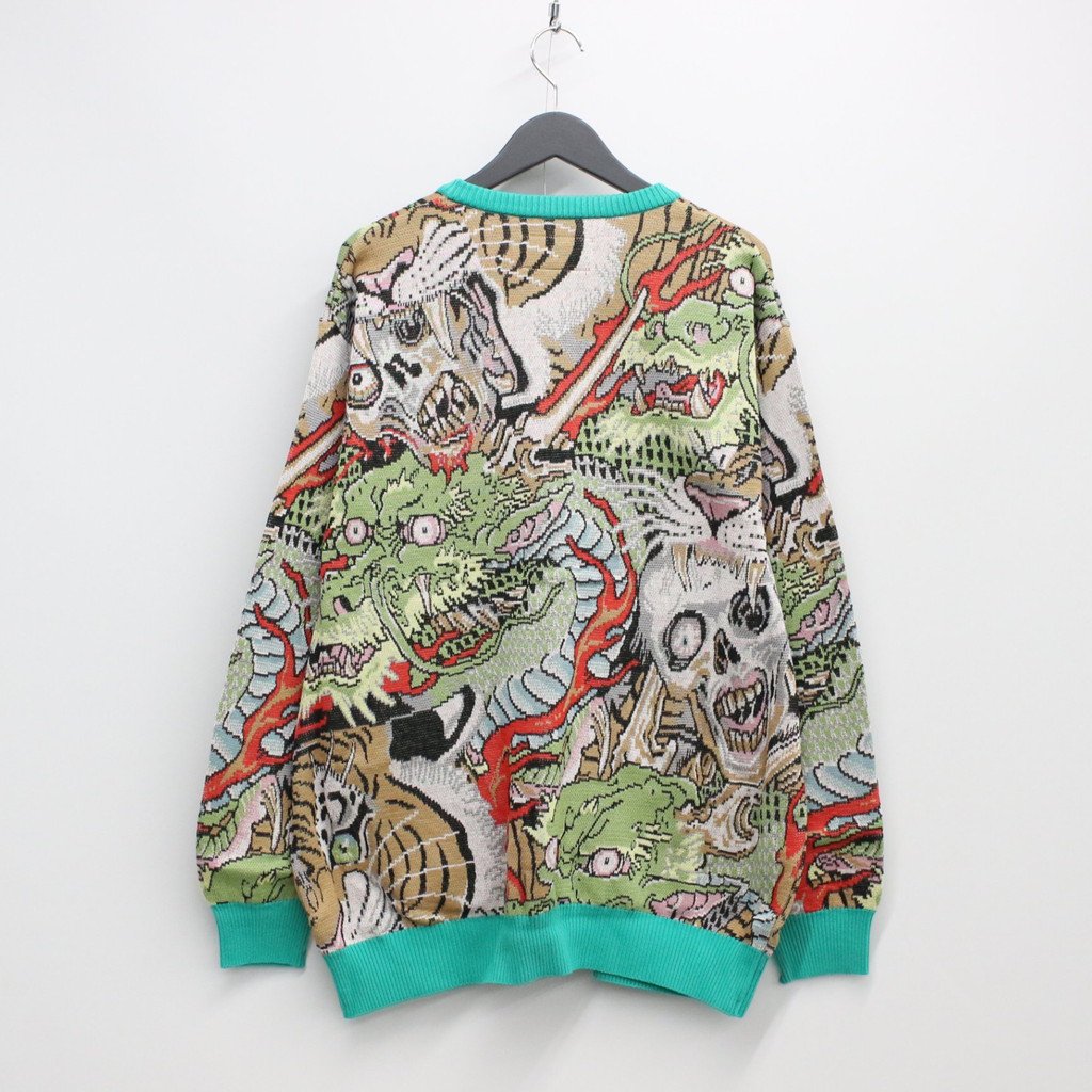 TIM LEHI | JACQUARD CARDIGAN -TYPE 1- #GREEN [22FW-WMK-KN15]